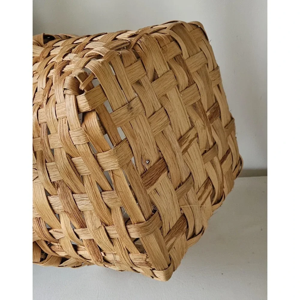 Vtg XL Huge Split Oak GATHERING BASKET Primitive Appalachian